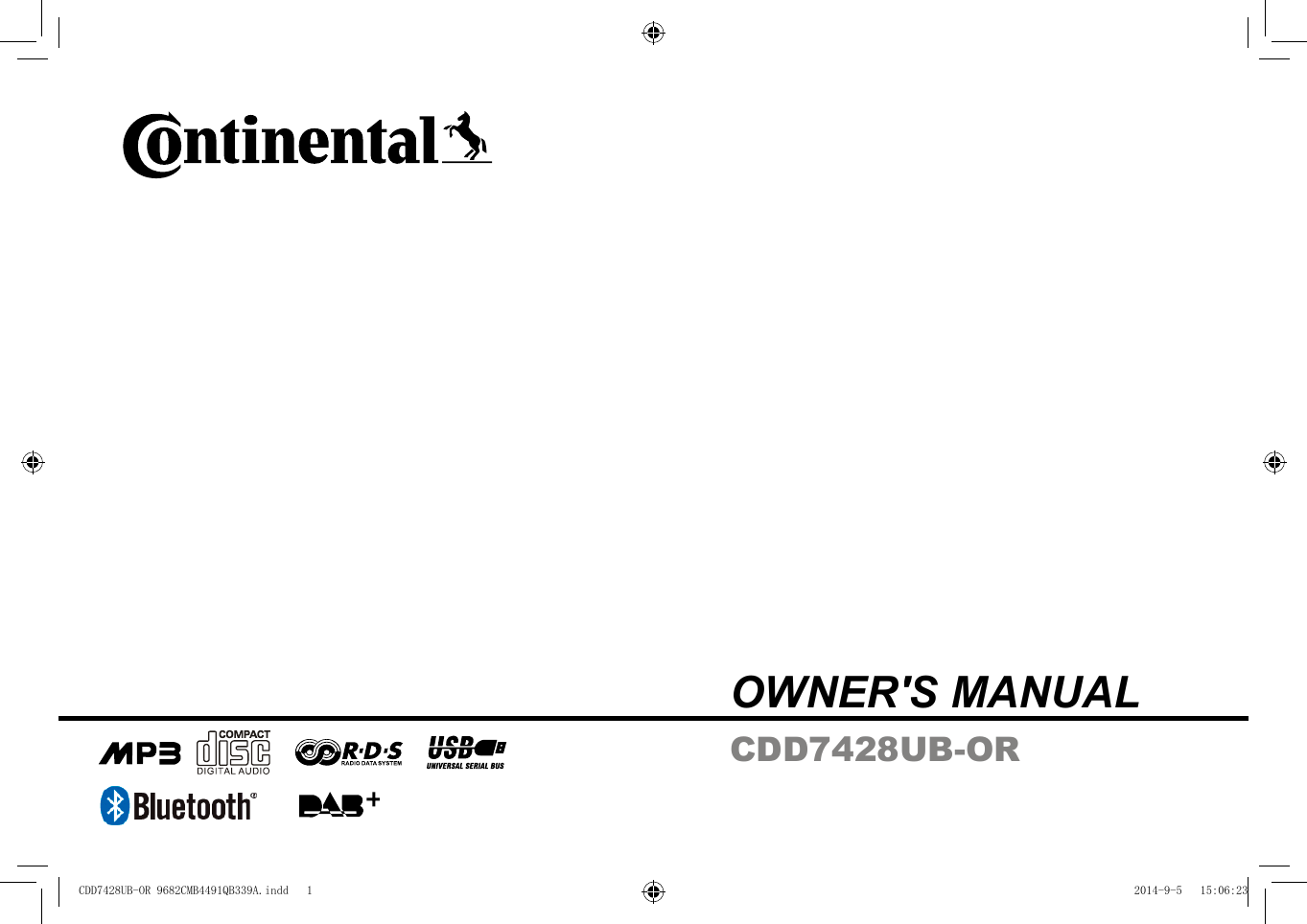 CDD7428UB-OR OWNER&apos;S MANUALCDD7428UB-OR 9682CMB4491QB339A.indd   1 2014-9-5   15:06:23