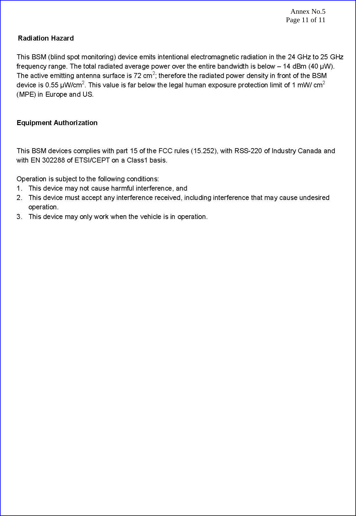 Annex No.5 Page 11 of 11   