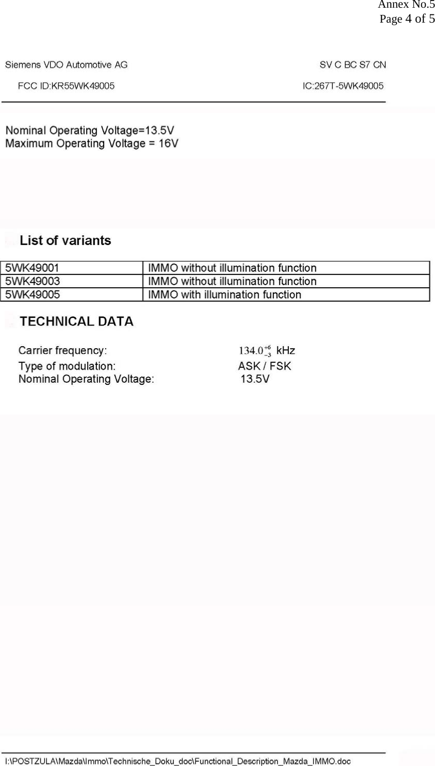 Annex No.5 Page 4 of 5 