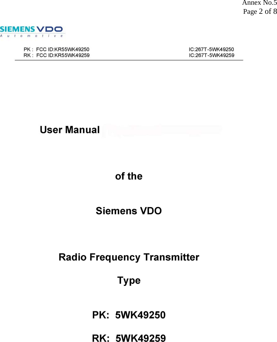 Annex No.5 Page 2 of 8 