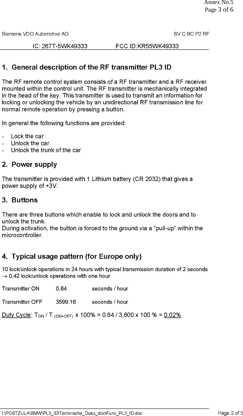 Annex No.5 Page 3 of 6 