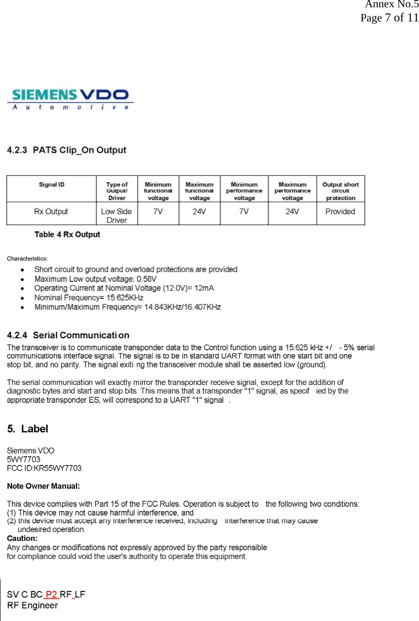 Annex No.5 Page 7 of 11 