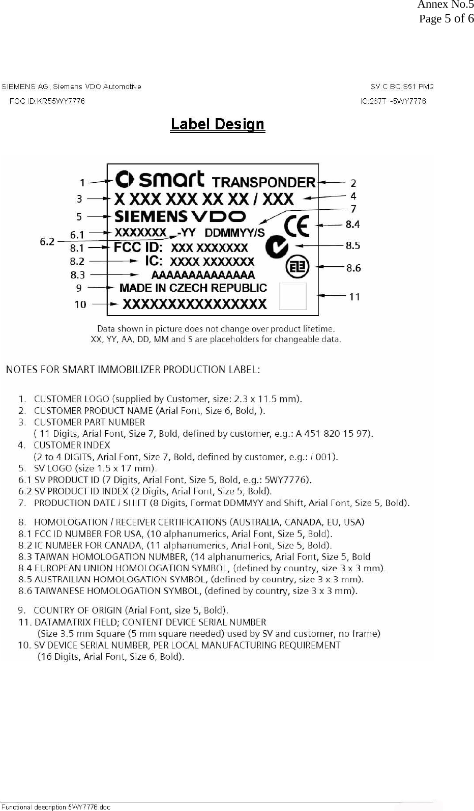 Annex No.5 Page 5 of 6 