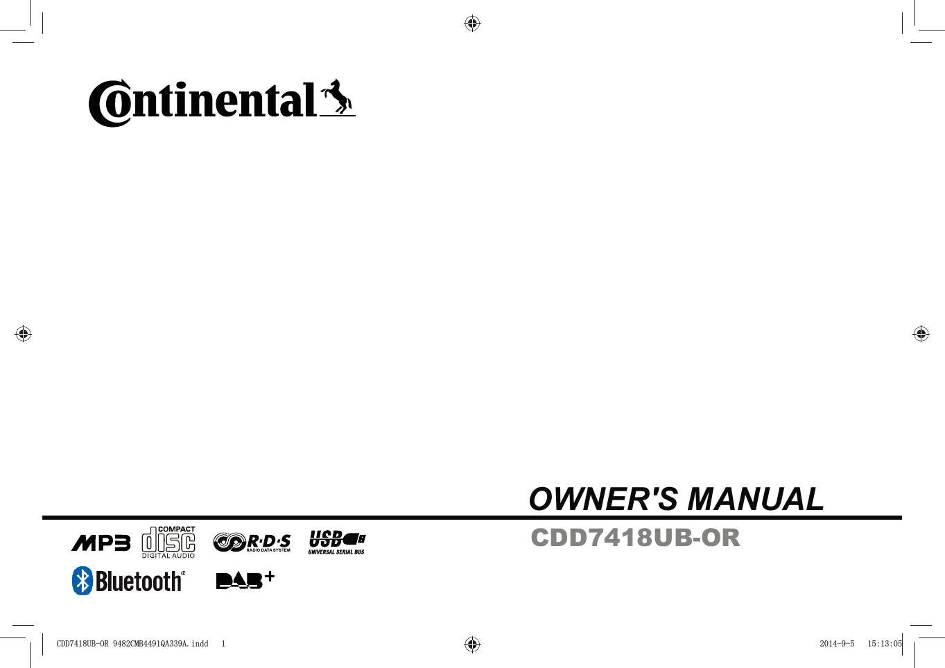 CDD7418UB-OR OWNER&apos;S MANUAL&amp;&apos;&apos;8%25&amp;0%4$$LQGG 