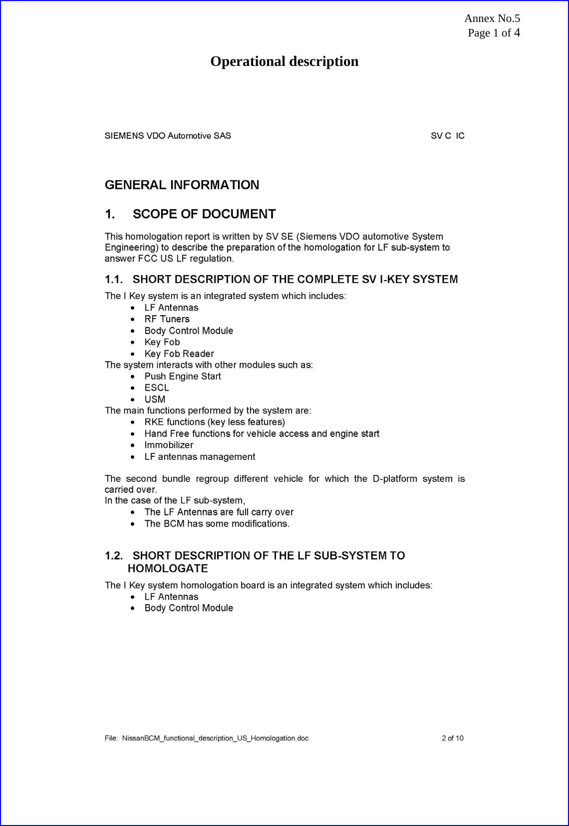 Annex No.5 Page 1 of 4  Operational description   