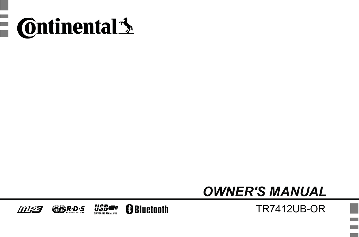 TR7412UB-OR OWNER&apos;S MANUAL