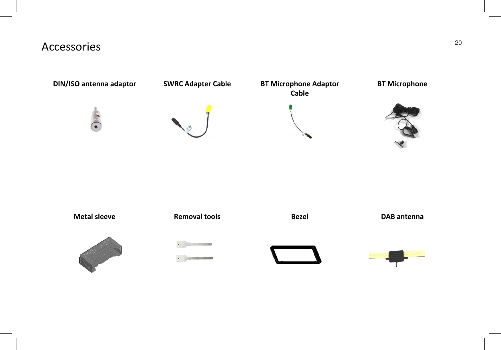 DIN/ISO antenna adaptor SWRC Adapter Cable BT Microphone AdaptorCableBT MicrophoneAccessories 20Metal sleeve Removal tools Bezel DAB antenna