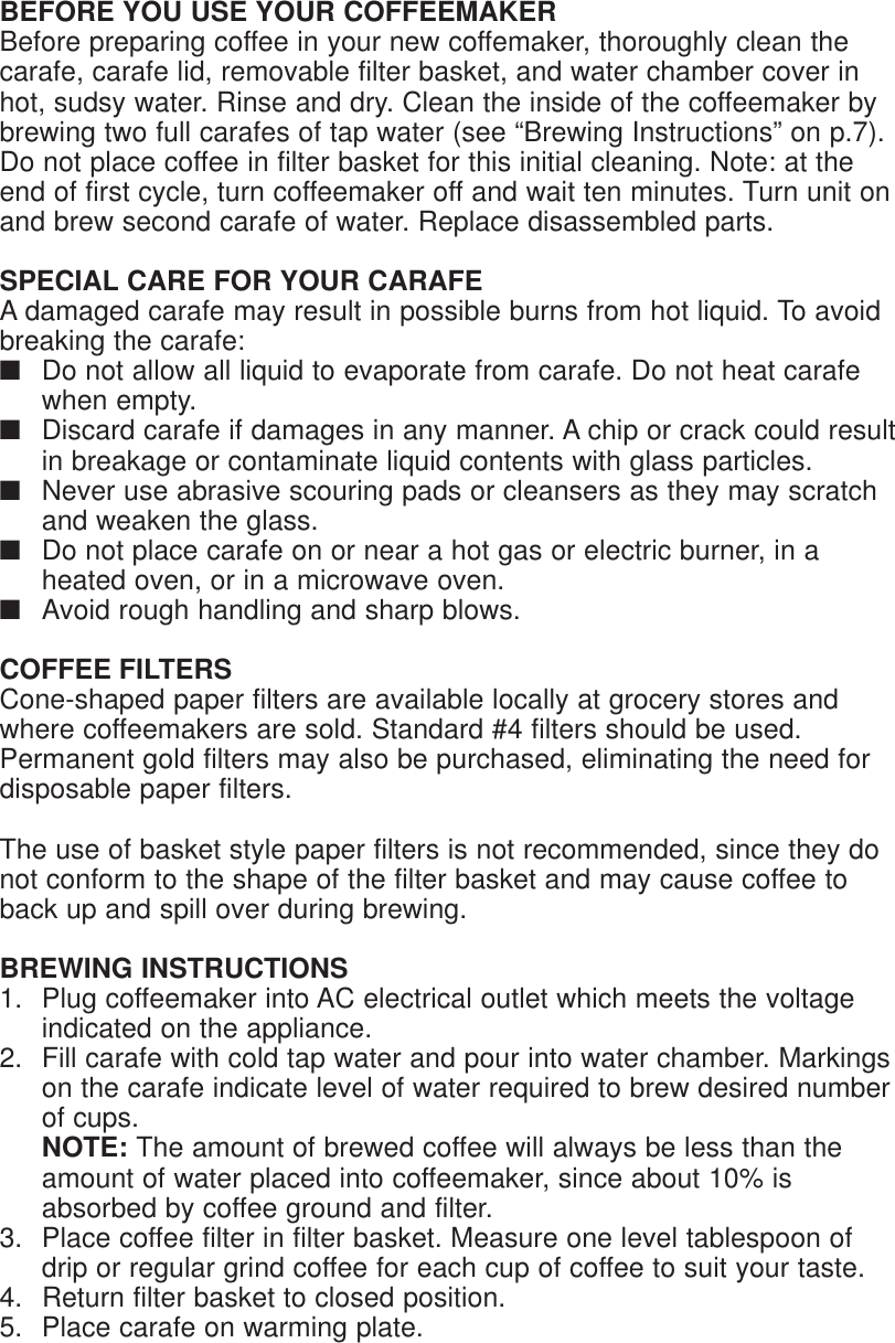 Page 2 of 7 - Continental-Electric Continental-Electric-Cafetera-Automtica-Ce23609-Users-Manual-  Continental-electric-cafetera-automtica-ce23609-users-manual