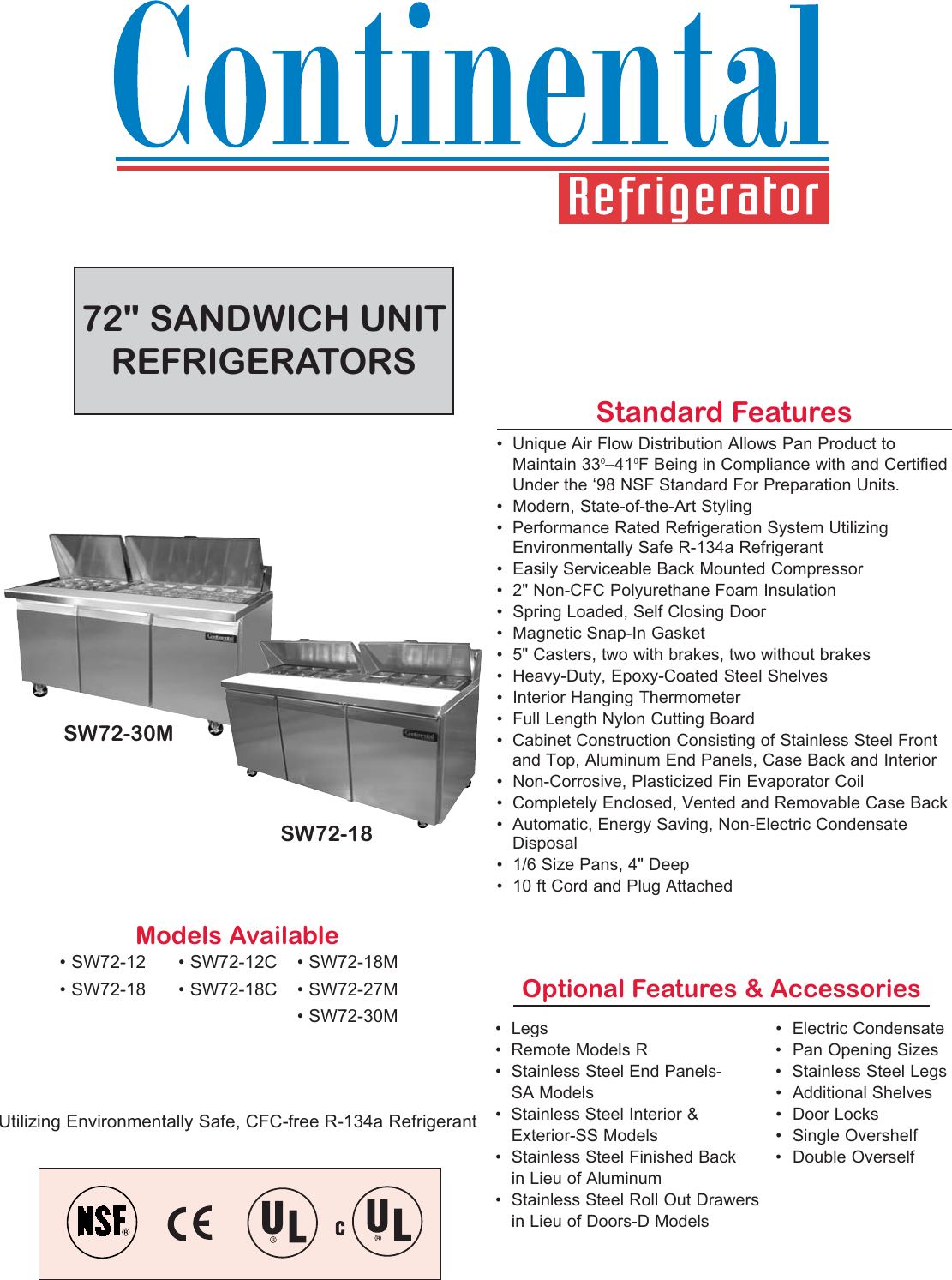 Page 1 of 2 - Continental-Refrigerator Continental-Refrigerator-Sw72-12-Users-Manual- 72sandwich.qxp  Continental-refrigerator-sw72-12-users-manual
