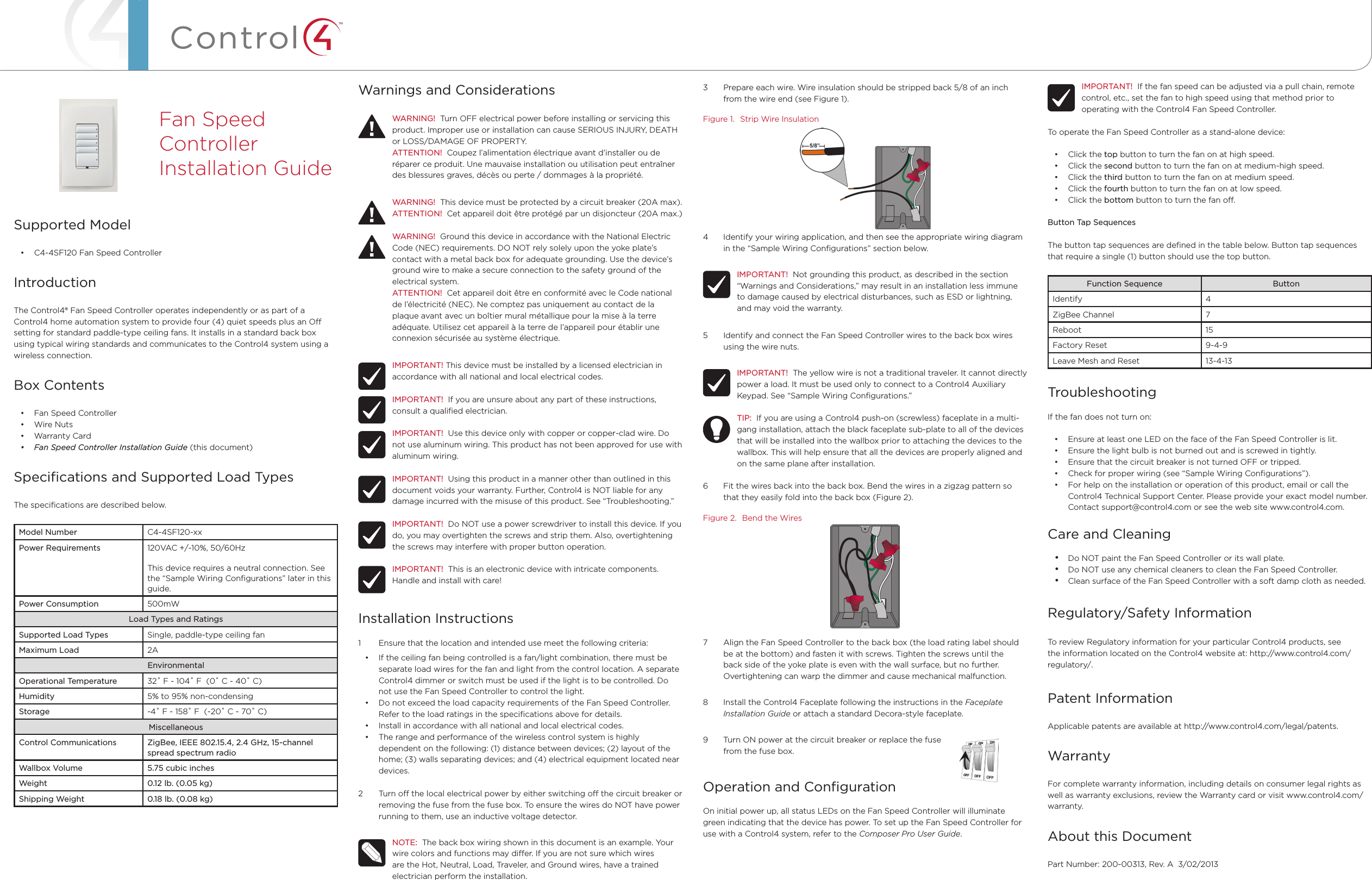 control4-c44sf-wireless-fan-speed-controller-user-manual