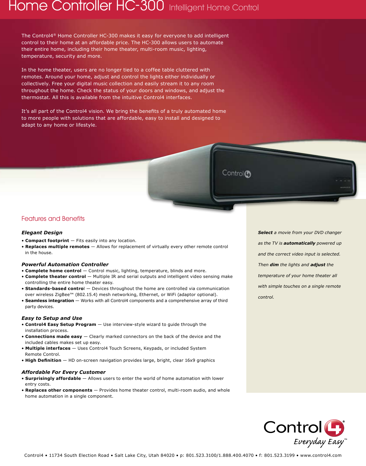 Page 1 of 2 - Control4 Control4-Hc-300-Users-Manual-  Control4-hc-300-users-manual