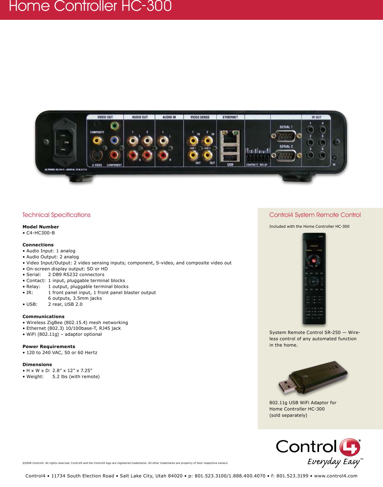 Page 2 of 2 - Control4 Control4-Hc-300-Users-Manual-  Control4-hc-300-users-manual