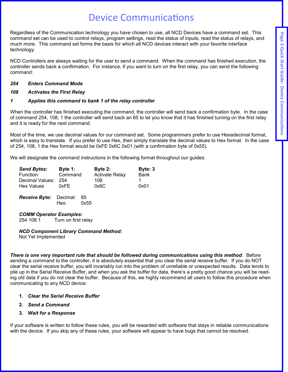 Page 2 of 2 - NCD Device Communications  Quick Start Guide