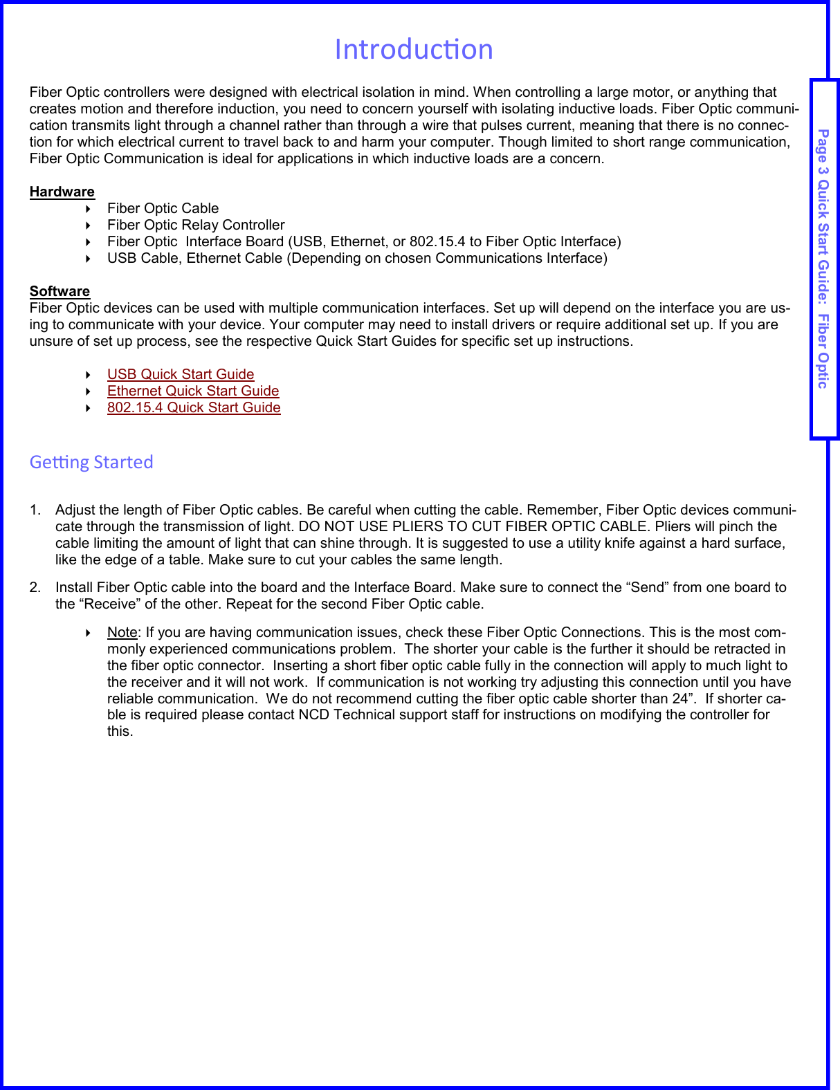 Page 3 of 6 - NCD Guide Fiber Optic Quick Start