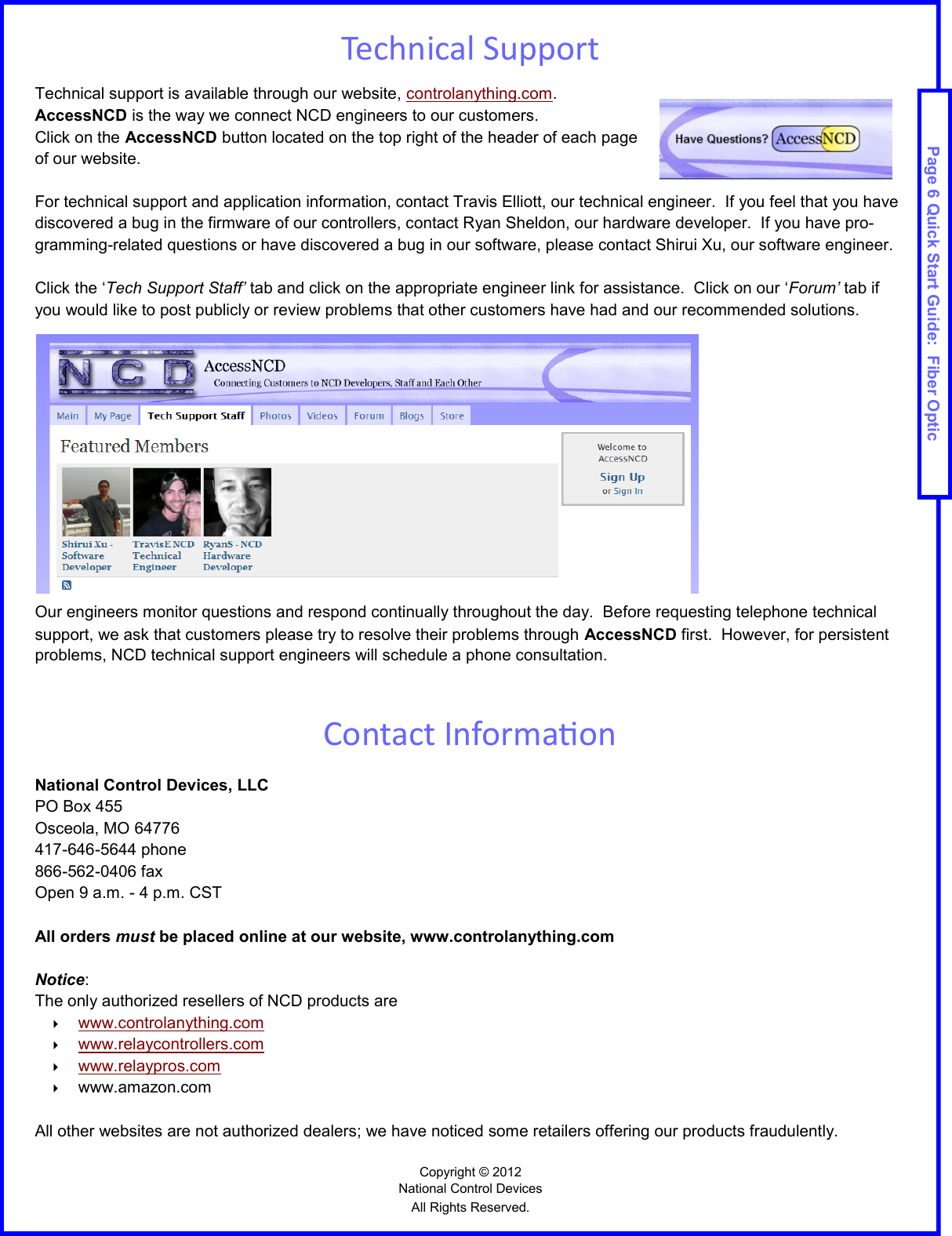 Page 6 of 6 - NCD Guide Fiber Optic Quick Start