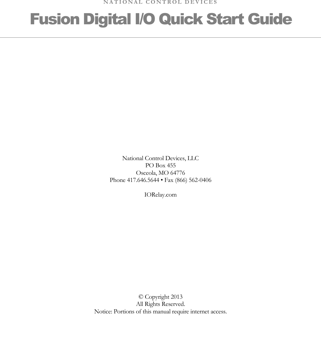 Page 2 of 10 - NCD Essential Quick Start Guide For Fusion Series Controllers  Digital IO
