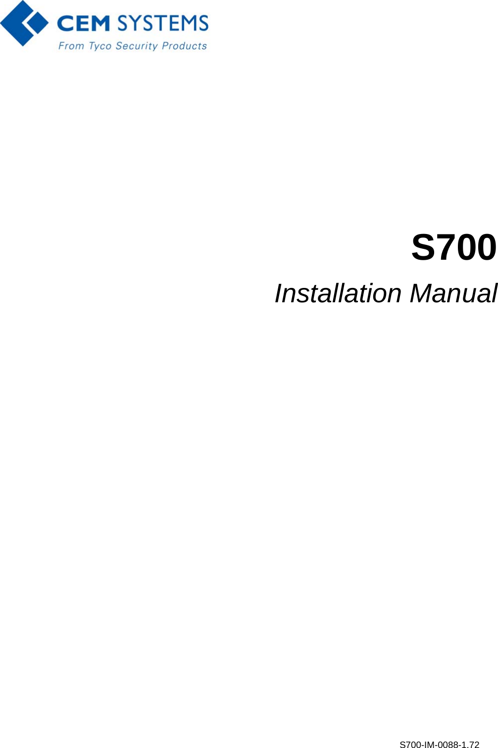 S700-IM-0088-1.72S700Installation Manual