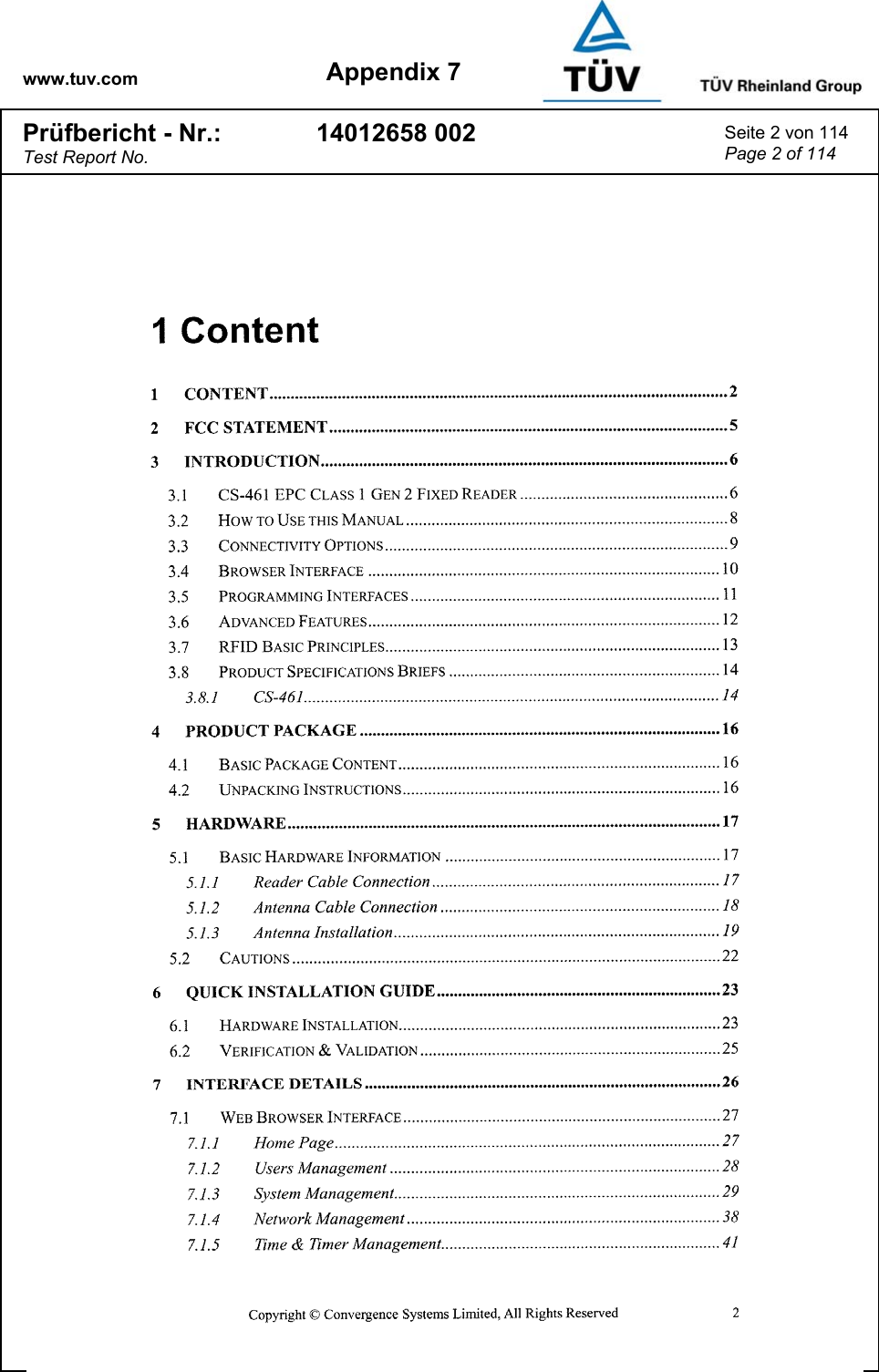 www.tuv.com Appendix 7 Prüfbericht - Nr.: Test Report No. 14012658 002  Seite 2 von 114 Page 2 of 114   