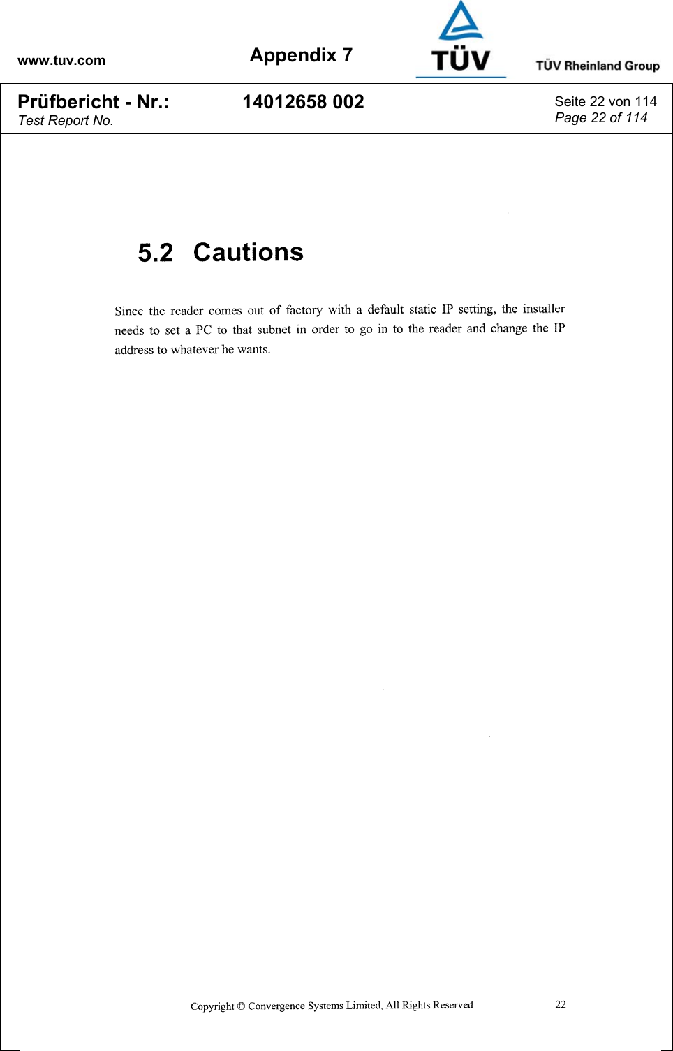 www.tuv.com Appendix 7 Prüfbericht - Nr.: Test Report No. 14012658 002  Seite 22 von 114 Page 22 of 114   