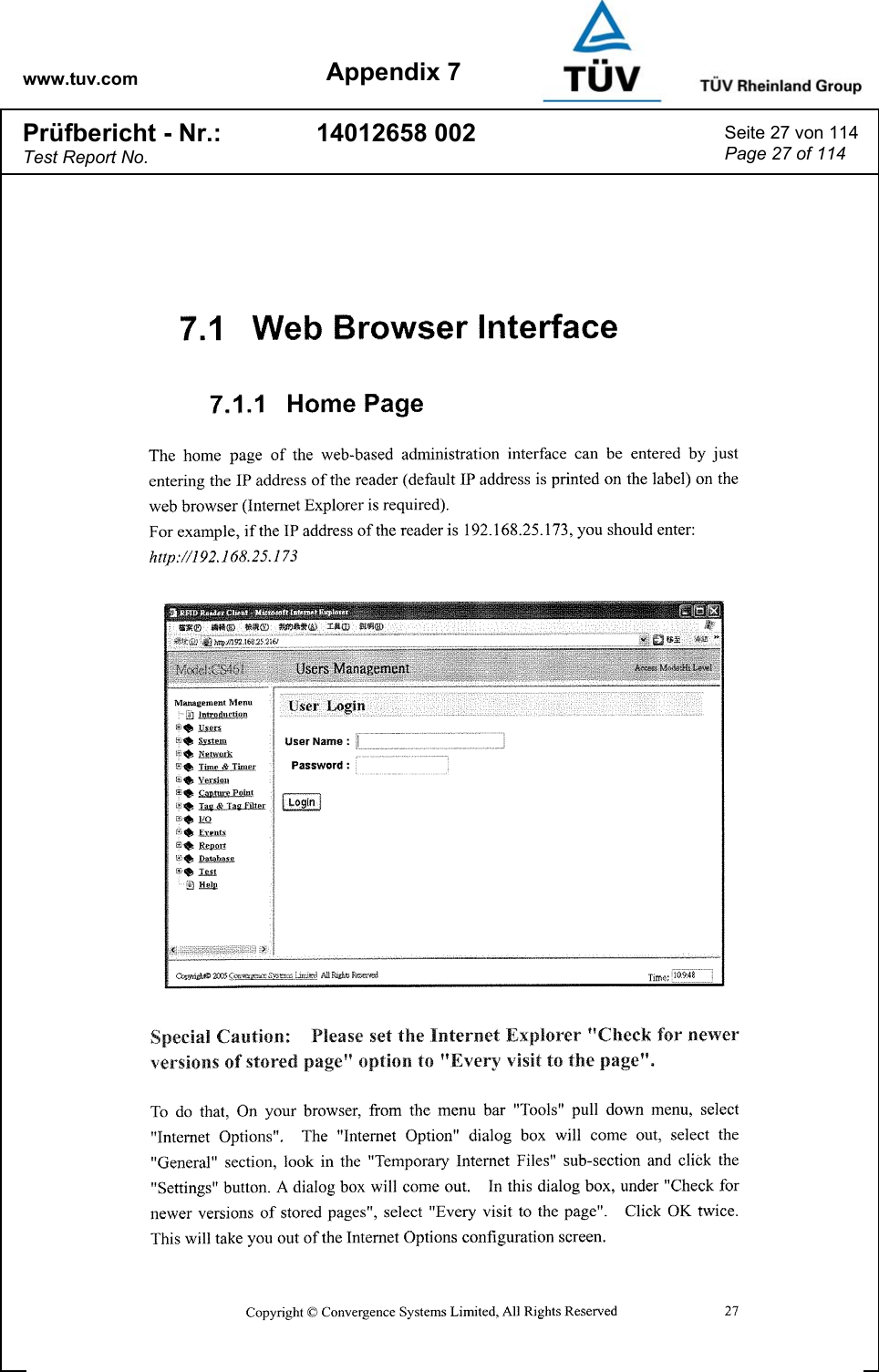 www.tuv.com Appendix 7 Prüfbericht - Nr.: Test Report No. 14012658 002  Seite 27 von 114 Page 27 of 114   