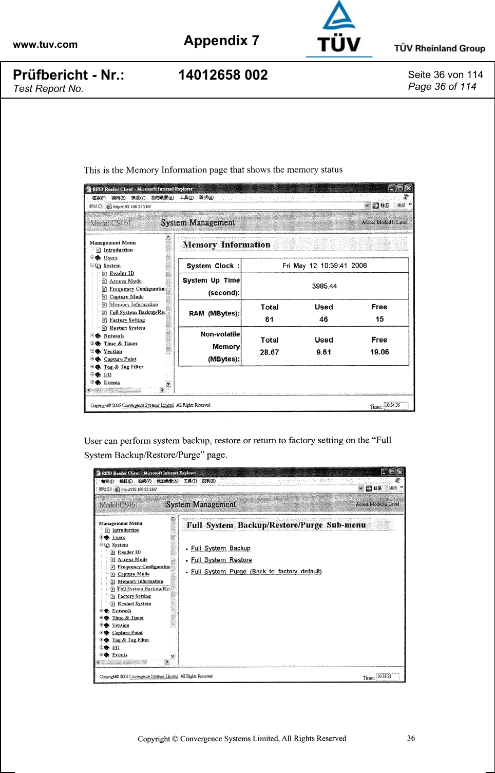 www.tuv.com Appendix 7 Prüfbericht - Nr.: Test Report No. 14012658 002  Seite 36 von 114 Page 36 of 114   