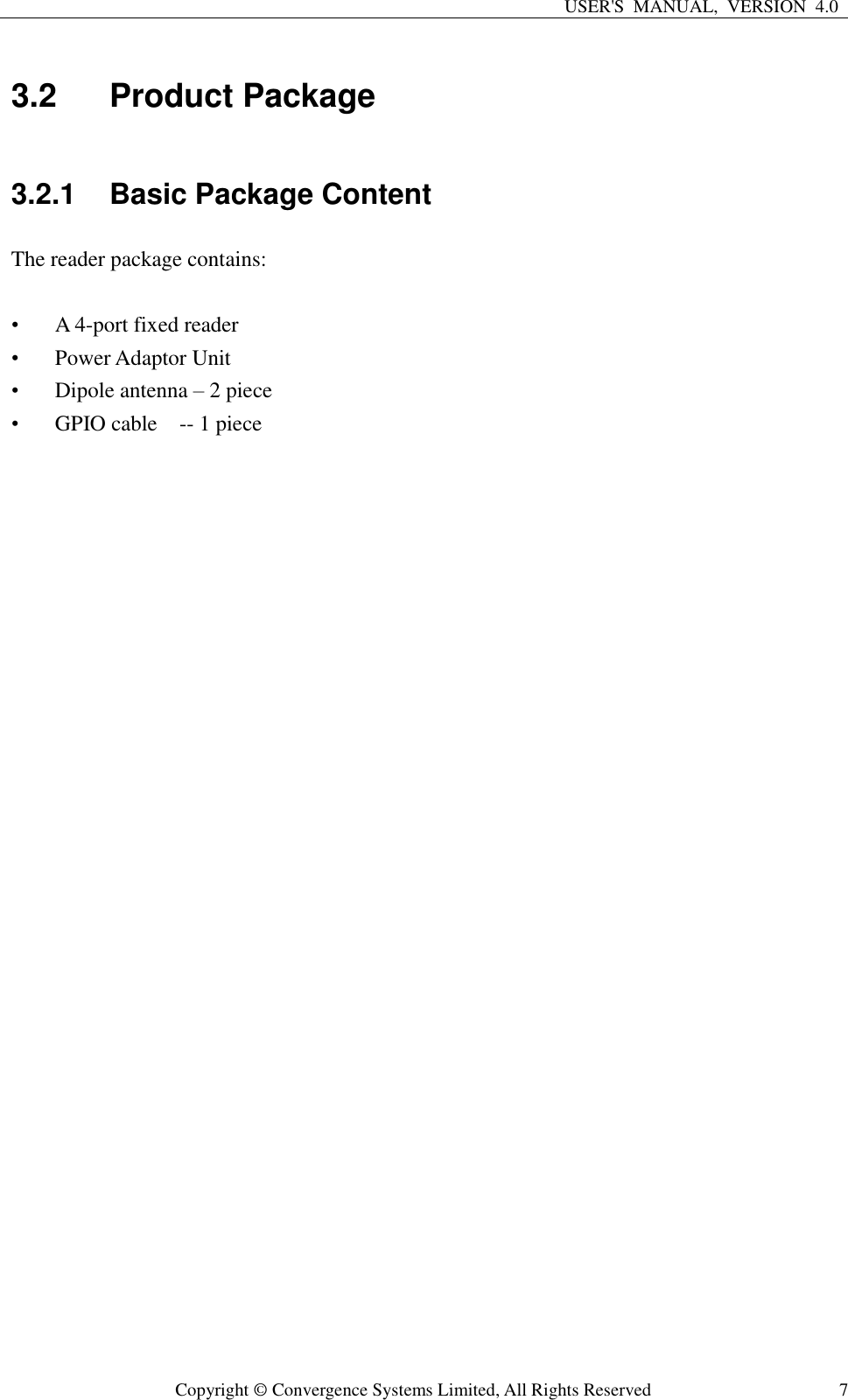 Page 7 of Convergence Systems CS463C1GEN2 RFID Reader User Manual CSL CS101 2 EPC Class 1 Gen 2 RFID Handheld Reader