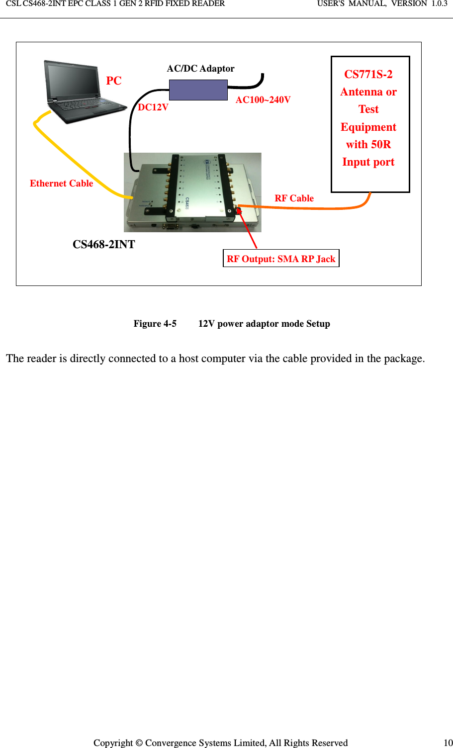 Page 10 of Convergence Systems CS468INTC1GEN2 RFID Reader User Manual User  Manual