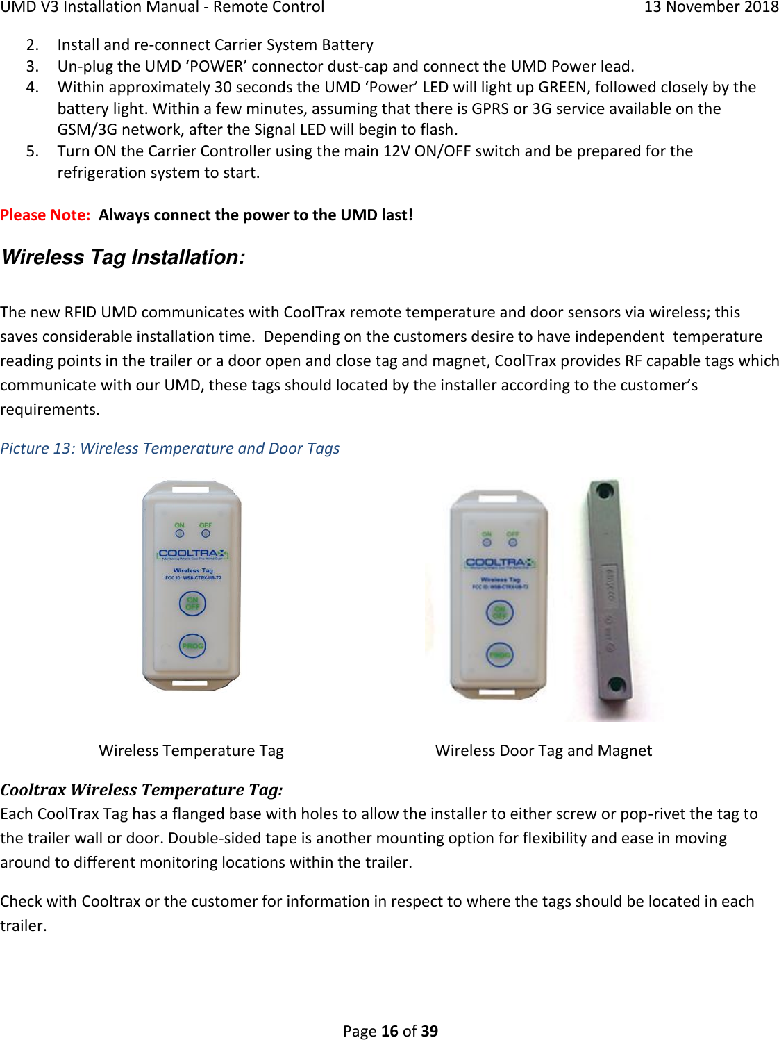 Page 16 of Cooltrax Asia Pacific UMD3-LTE1 COOLTRAX WIRELESS GATEWAY User Manual 