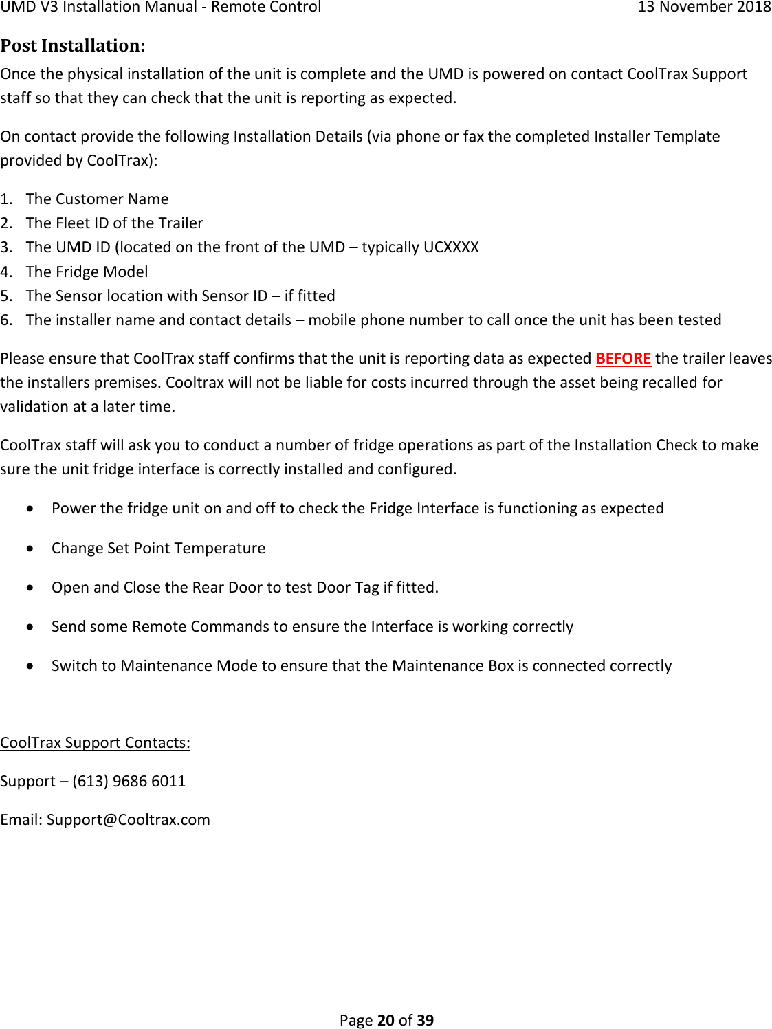 Page 20 of Cooltrax Asia Pacific UMD3-LTE1 COOLTRAX WIRELESS GATEWAY User Manual 