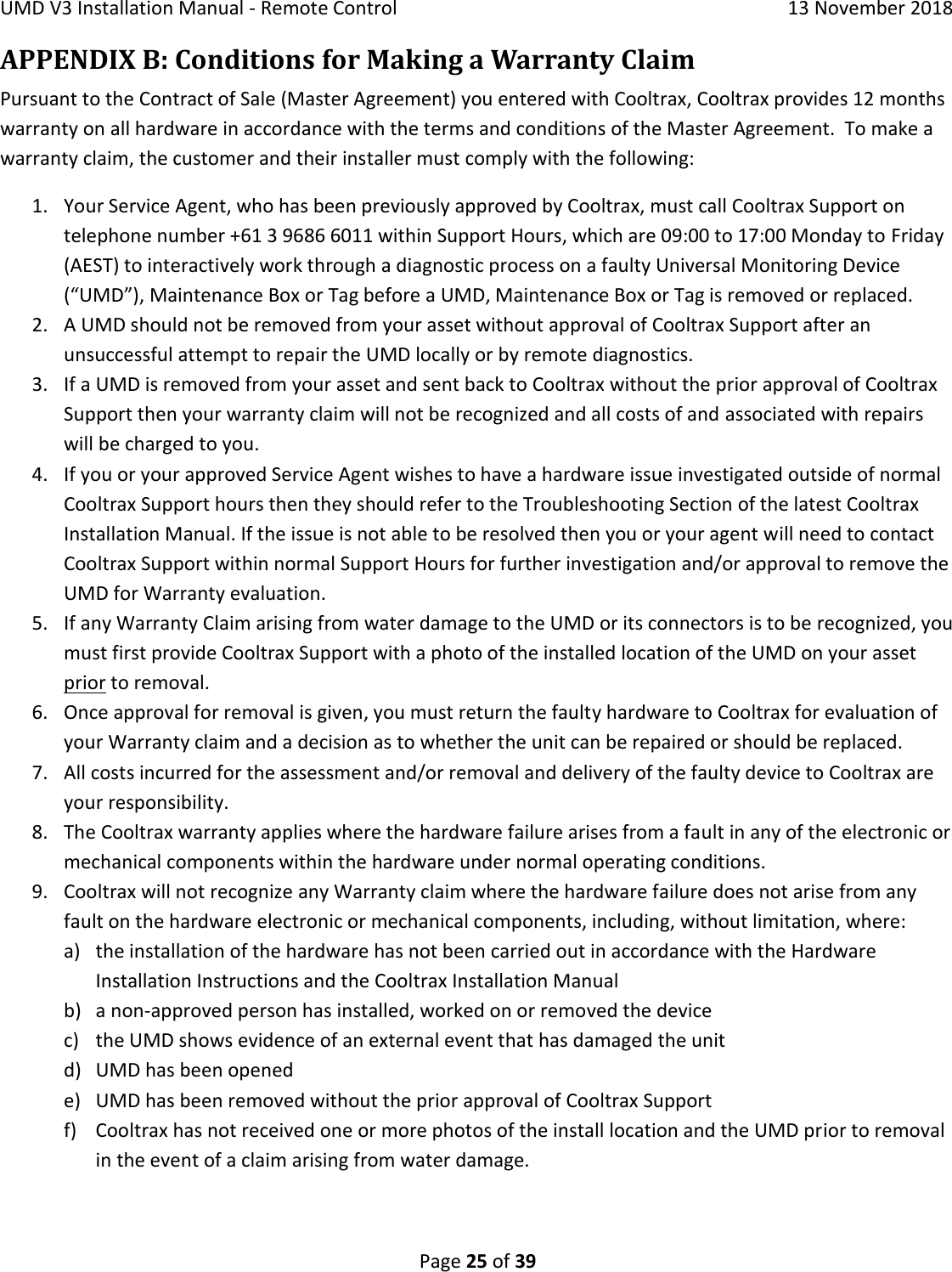 Page 25 of Cooltrax Asia Pacific UMD3-LTE1 COOLTRAX WIRELESS GATEWAY User Manual 