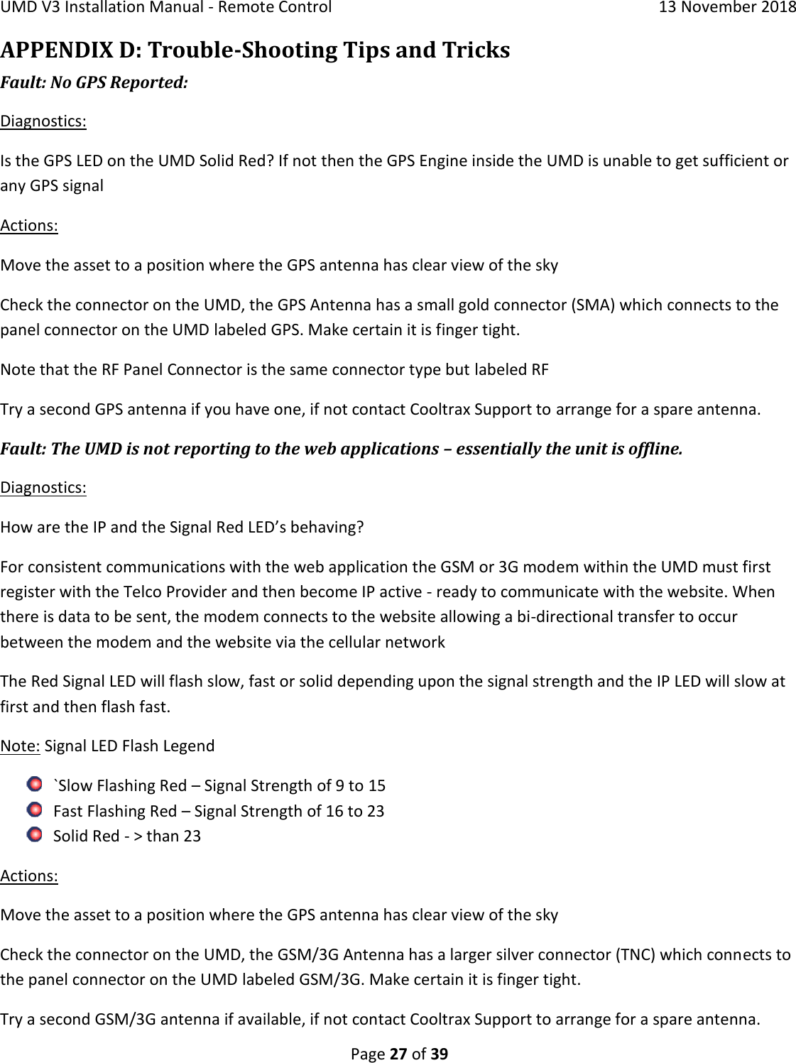 Page 27 of Cooltrax Asia Pacific UMD3-LTE1 COOLTRAX WIRELESS GATEWAY User Manual 