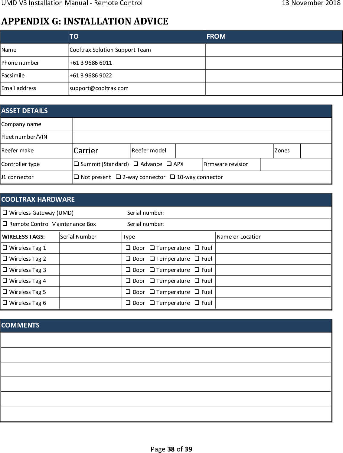 Page 38 of Cooltrax Asia Pacific UMD3-LTE1 COOLTRAX WIRELESS GATEWAY User Manual 