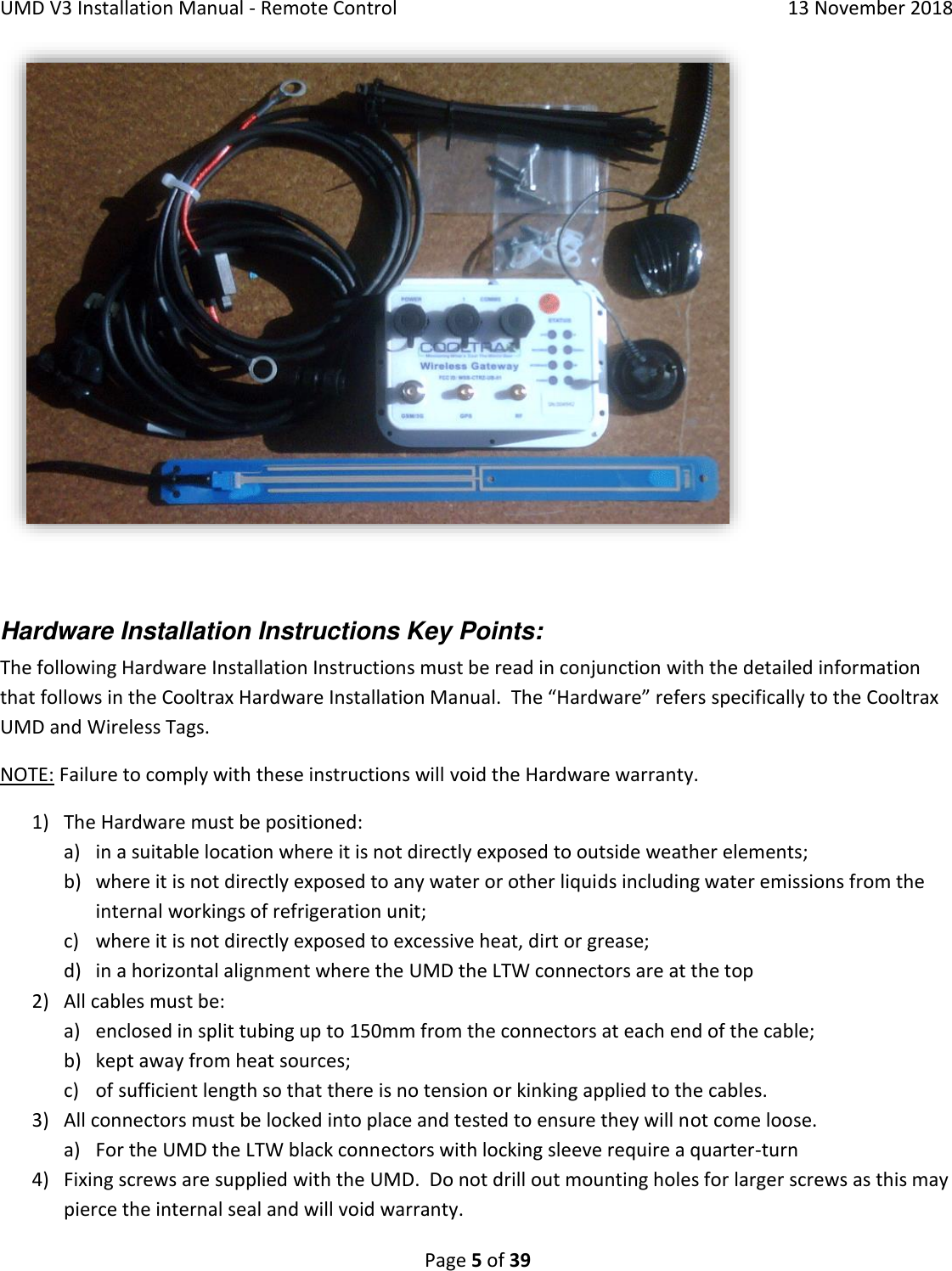 Page 5 of Cooltrax Asia Pacific UMD3-LTE1 COOLTRAX WIRELESS GATEWAY User Manual 