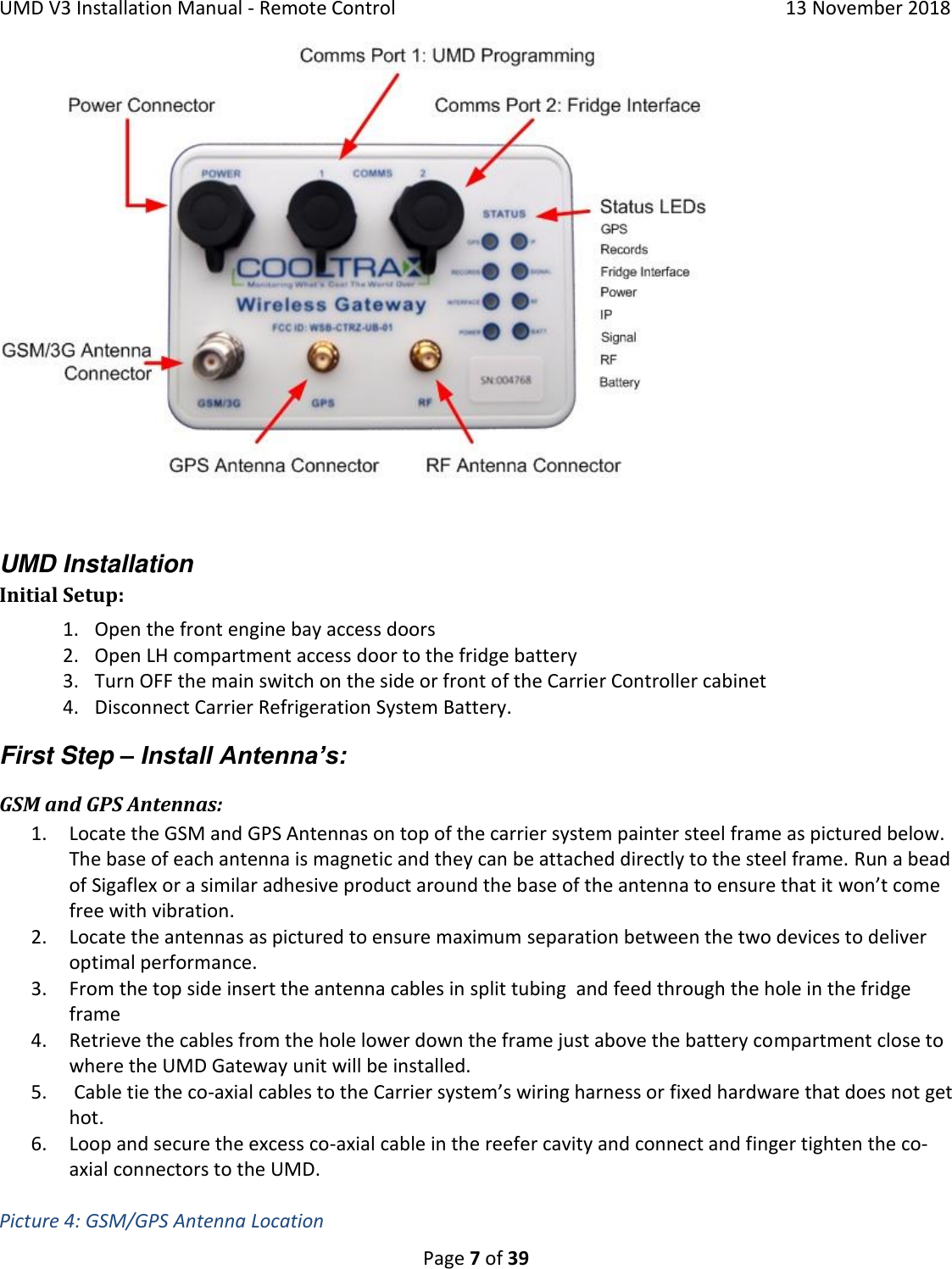 Page 7 of Cooltrax Asia Pacific UMD3-LTE1 COOLTRAX WIRELESS GATEWAY User Manual 