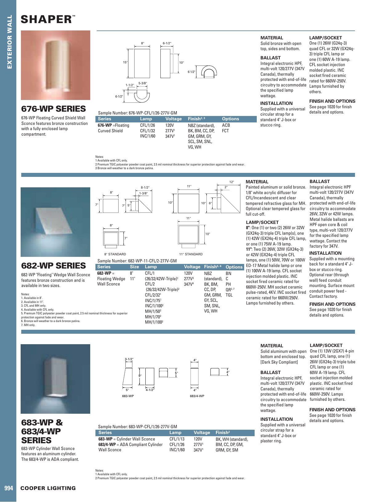 Page 1 of 1 - Cooper-Lighting Cooper-Lighting-Shaper-676-Wp-Series-Users-Manual-  Cooper-lighting-shaper-676-wp-series-users-manual