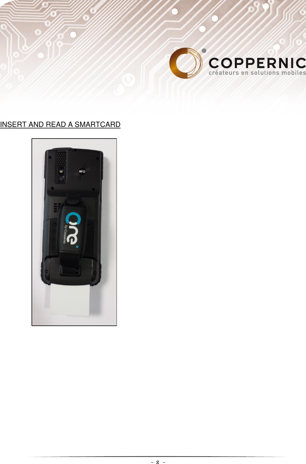     - 8 -  INSERT AND READ A SMARTCARD       