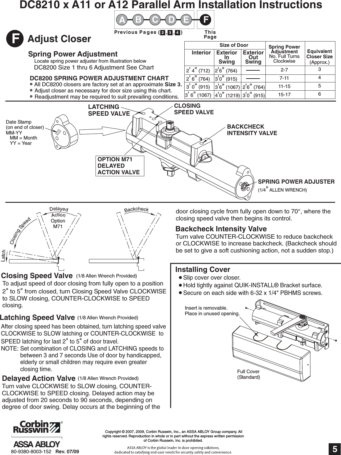 Page 5 of 5 - Corbin Russwin 80-9380-8003-152 DC8210 X Unitrol