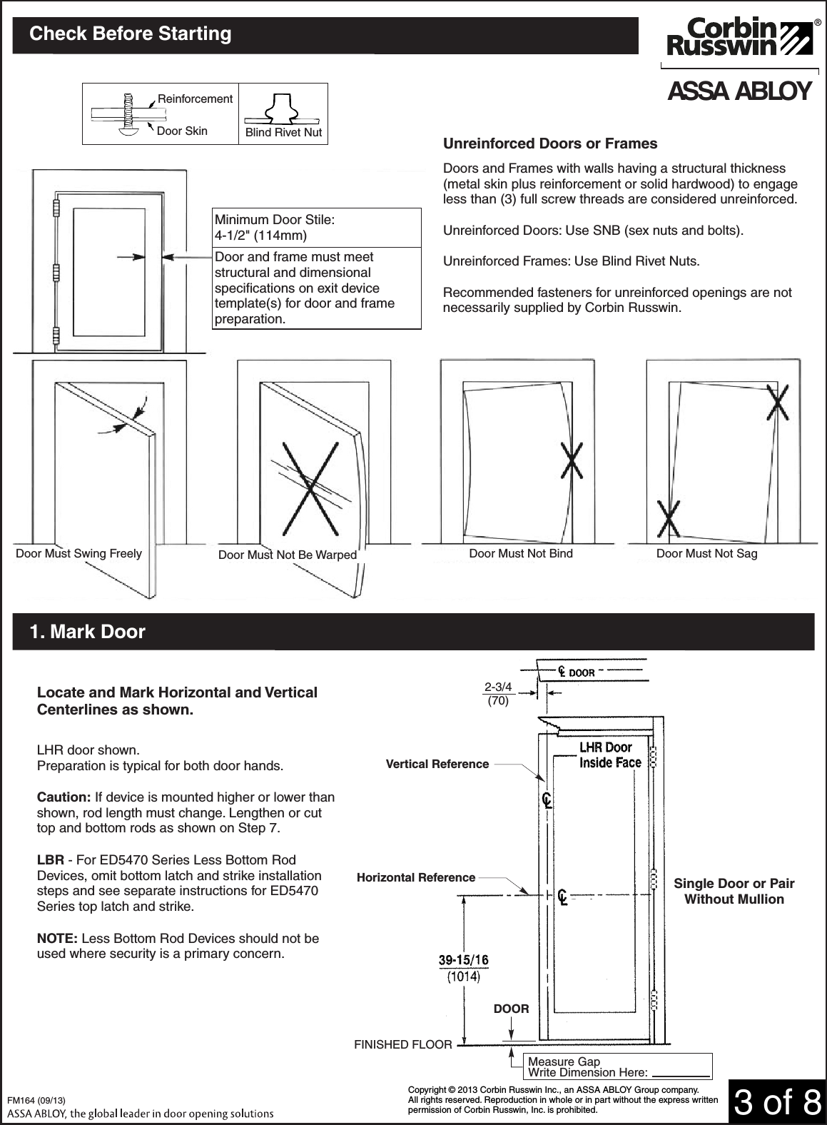 Page 3 of 8 - Corbin Russwin  ED5400A & ED5470B Series FM16409-13