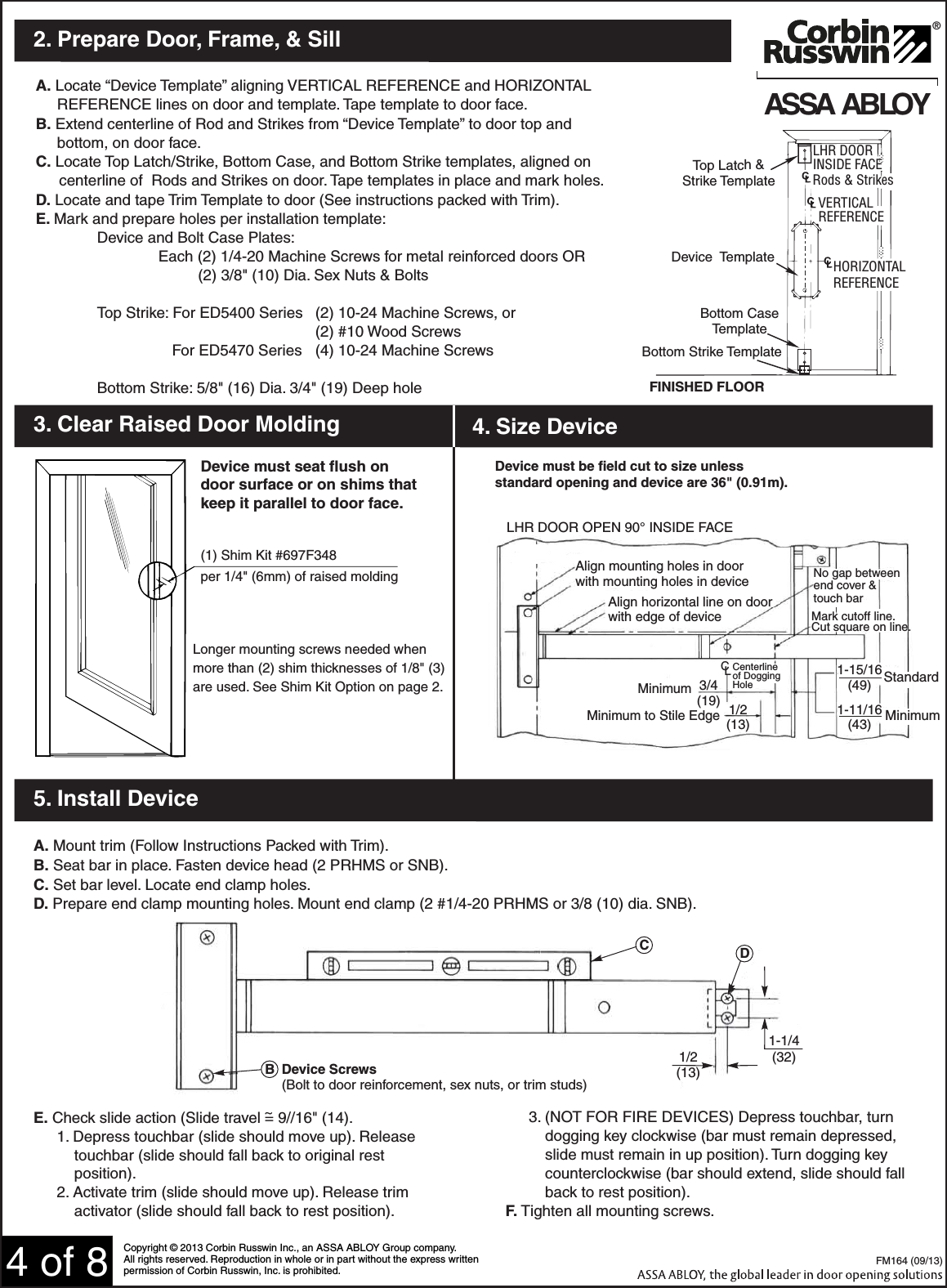 Page 4 of 8 - Corbin Russwin  ED5400A & ED5470B Series FM16409-13