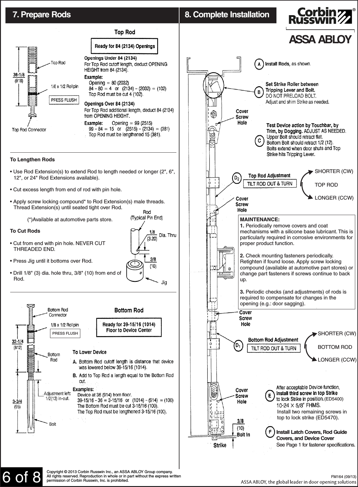 Page 6 of 8 - Corbin Russwin  ED5400A & ED5470B Series FM16409-13