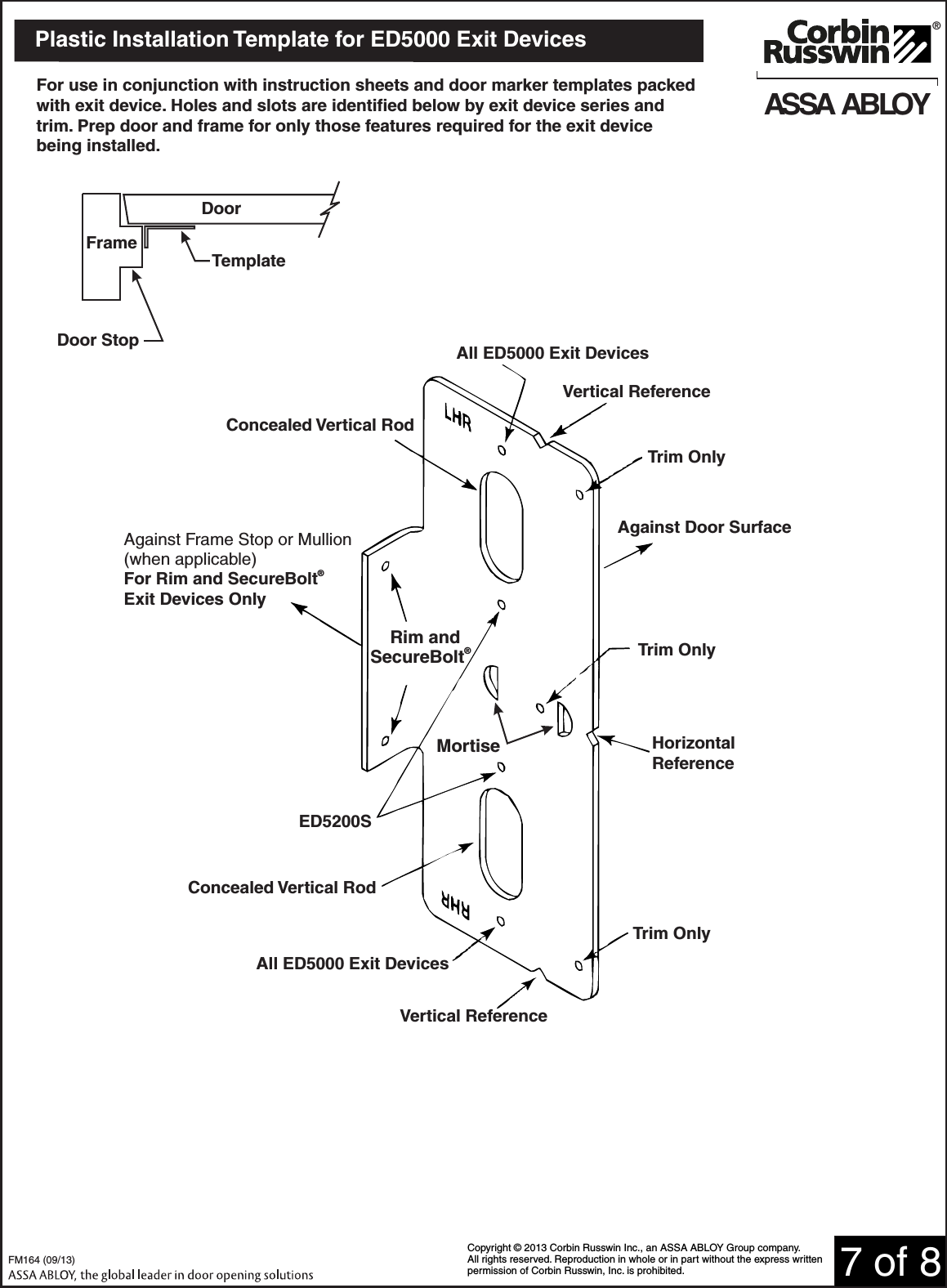 Page 7 of 8 - Corbin Russwin  ED5400A & ED5470B Series FM16409-13