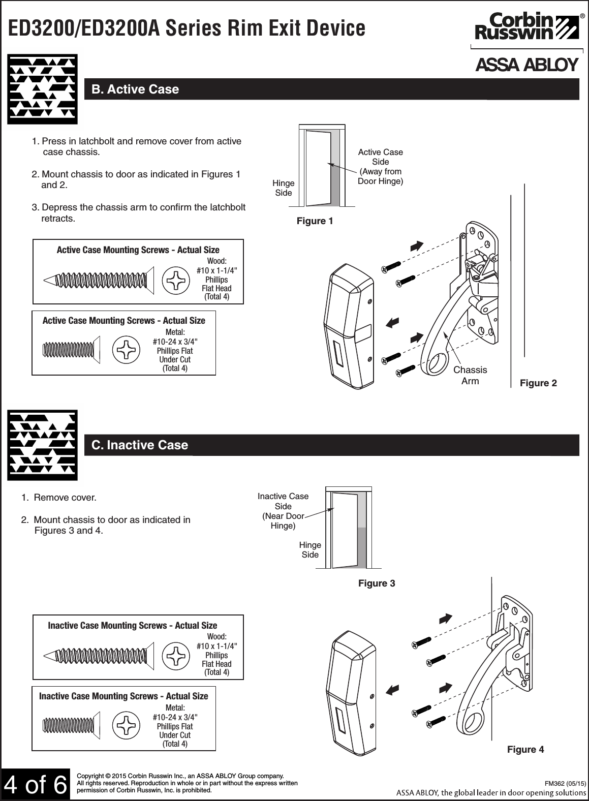 Page 4 of 6 - Corbin Russwin  ED3200/ED3200A Series Rim Type Exit Device FM36205-15