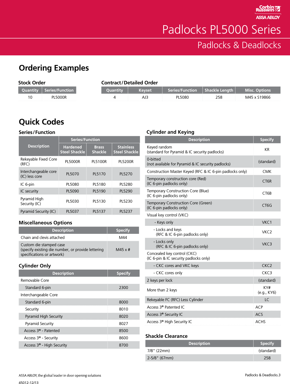 Page 3 of 12 - Corbin Russwin  Padlocks And Deadlocks Aadss1004445