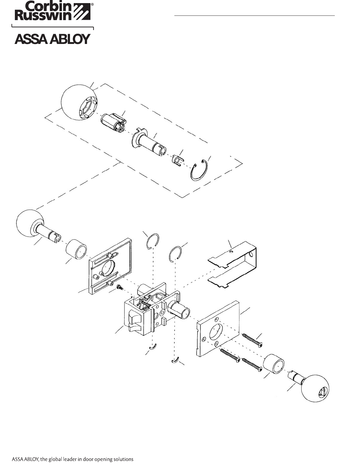 Corbin Russwin 45066 CR ED6000 UT5200 Series Parts Manual Aadss1010108