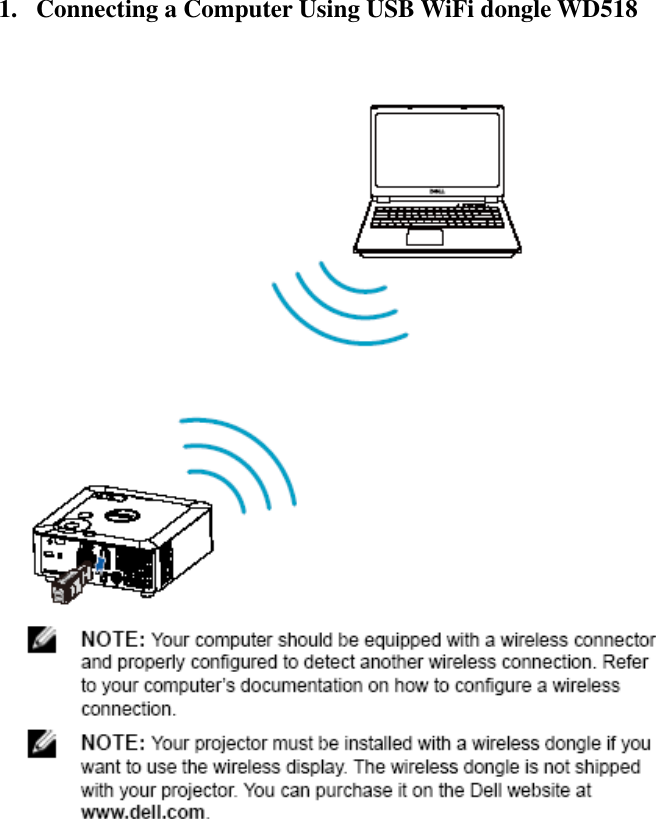       1. Connecting a Computer Using USB WiFi dongle WD518                       