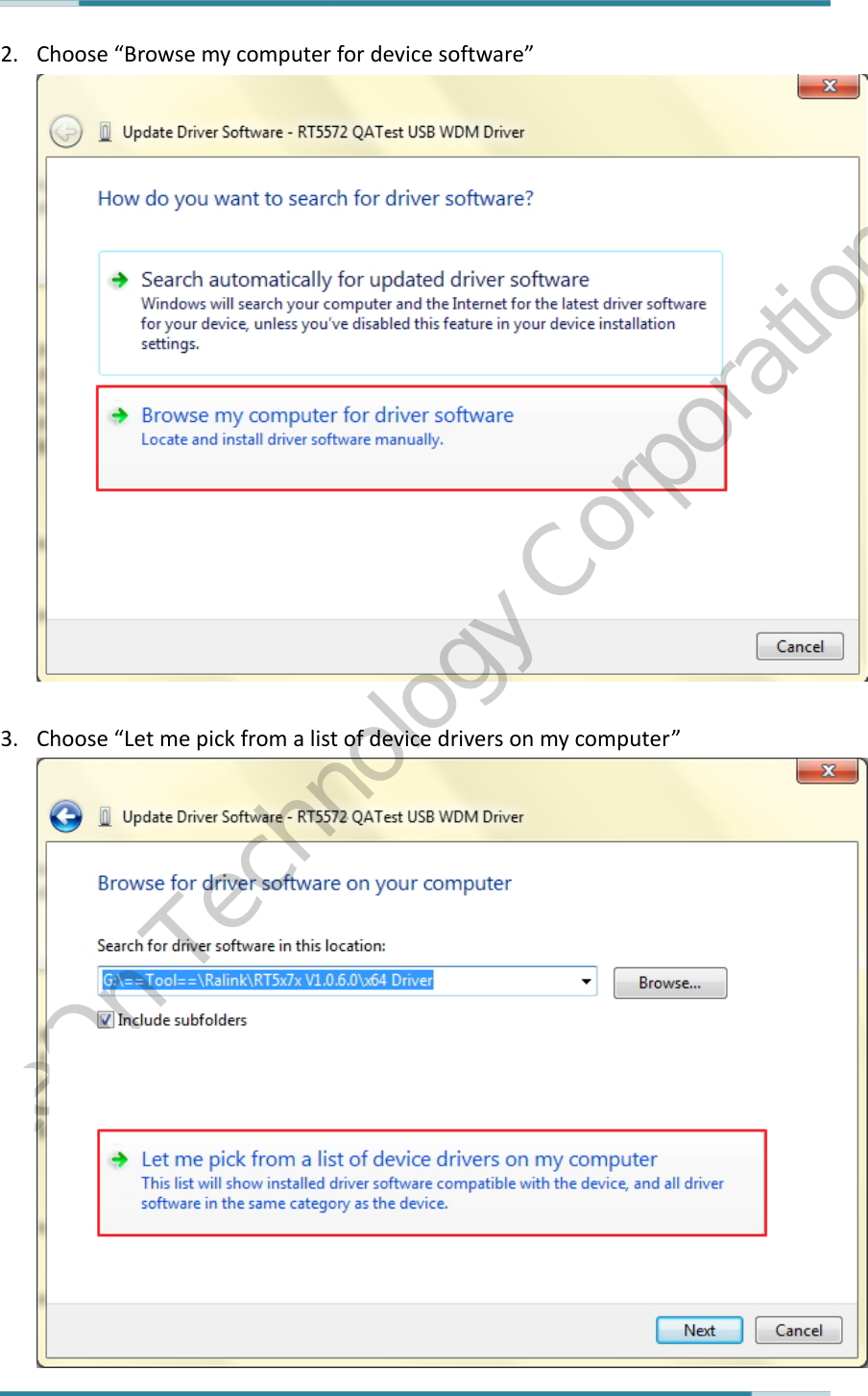     By Tracy Chang   2 / 6  4 September 2012 2. Choose “Browse my computer for device software”   3. Choose “Let me pick from a list of device drivers on my computer”  LiteOn Technology Corporation