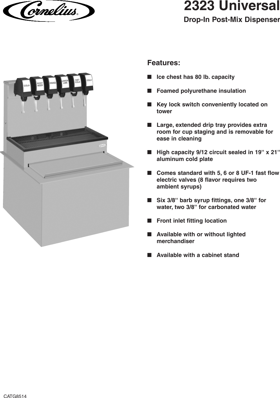 Page 1 of 2 - Cornelius Cornelius-2323-Universal-Users-Manual- Cornelius-2323-universal-users-manual