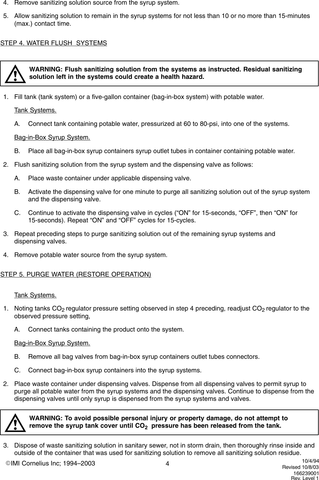 Page 4 of 9 - Cornelius Cornelius-Ice-Cooled-Dispensers-Users-Manual-  Cornelius-ice-cooled-dispensers-users-manual
