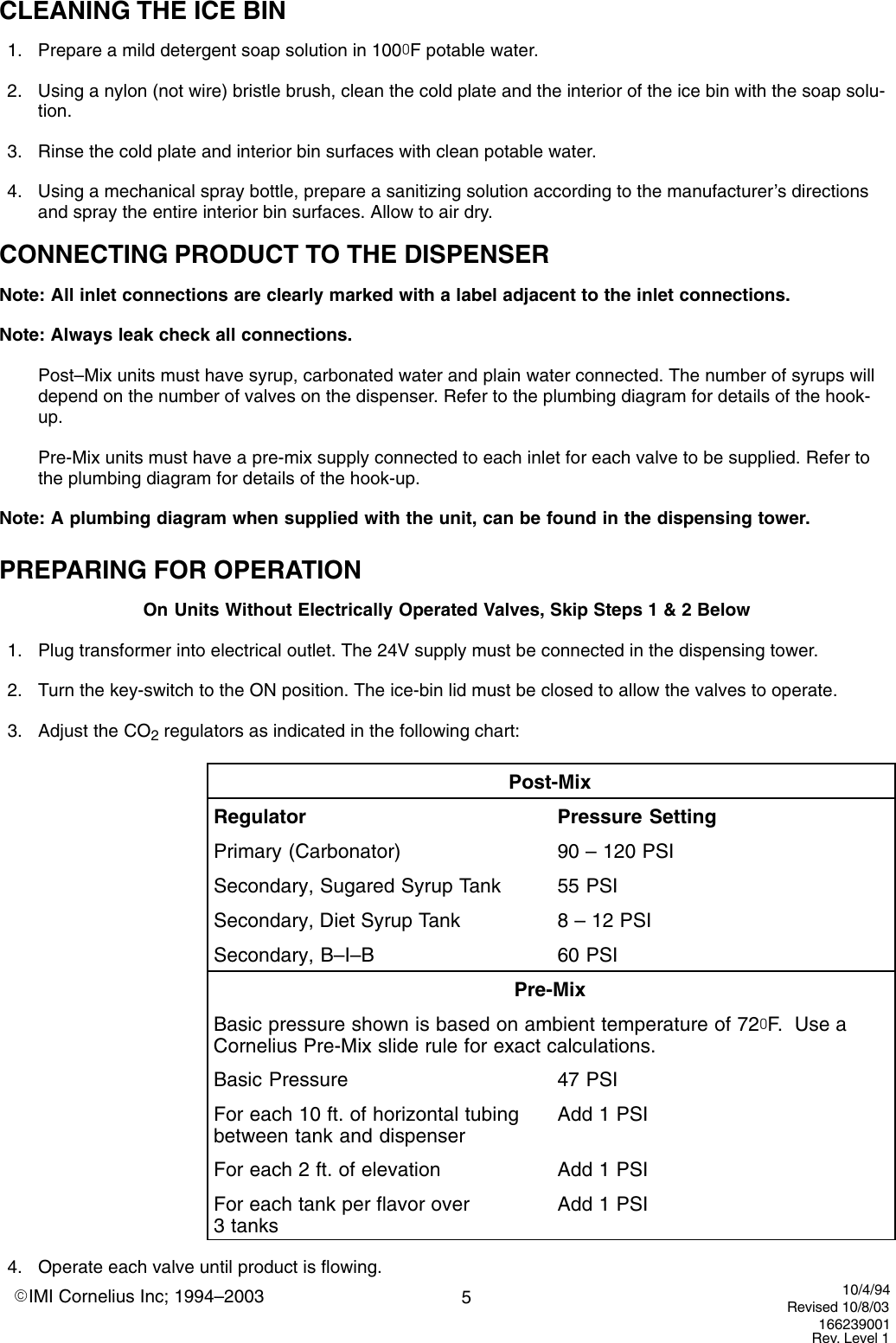 Page 5 of 9 - Cornelius Cornelius-Ice-Cooled-Dispensers-Users-Manual-  Cornelius-ice-cooled-dispensers-users-manual
