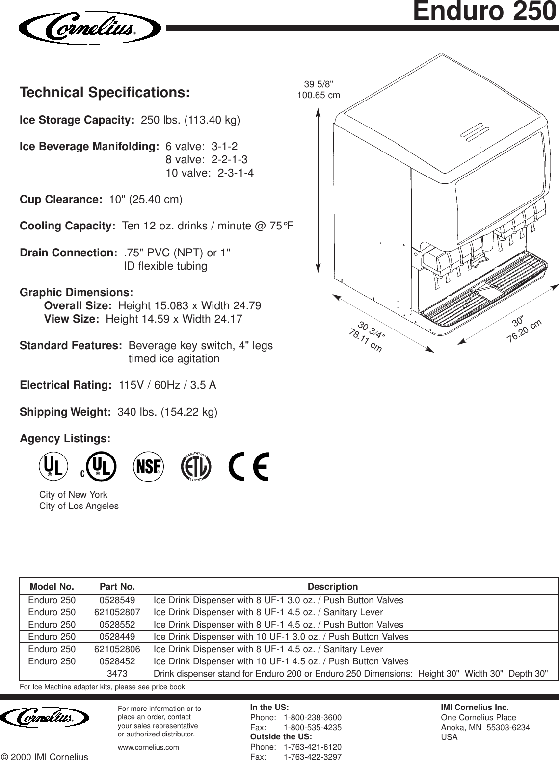 Page 2 of 2 - Cornelius Cornelius-Ice-Drink-Dispenser-Enduro-250-Users-Manual- _45952_G8512_x2  Cornelius-ice-drink-dispenser-enduro-250-users-manual